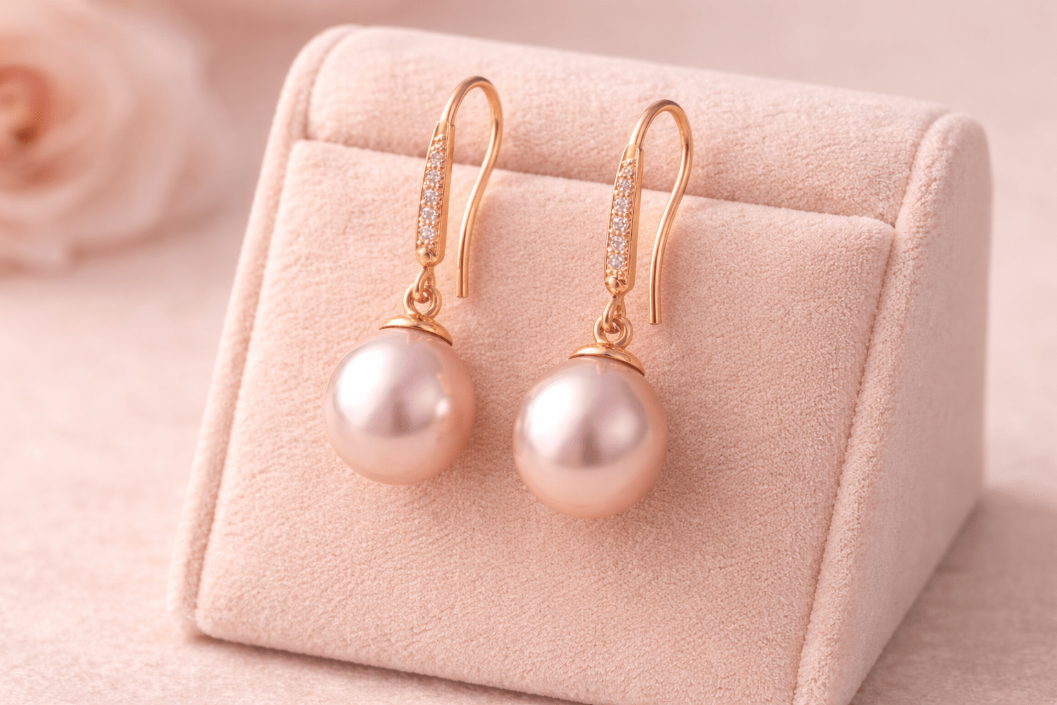 pearlsonly-blog-99-image-3-pearl - Boucles d’oreilles en or rose avec perles Attrait romantique - Bijoux perles - pearlsonly