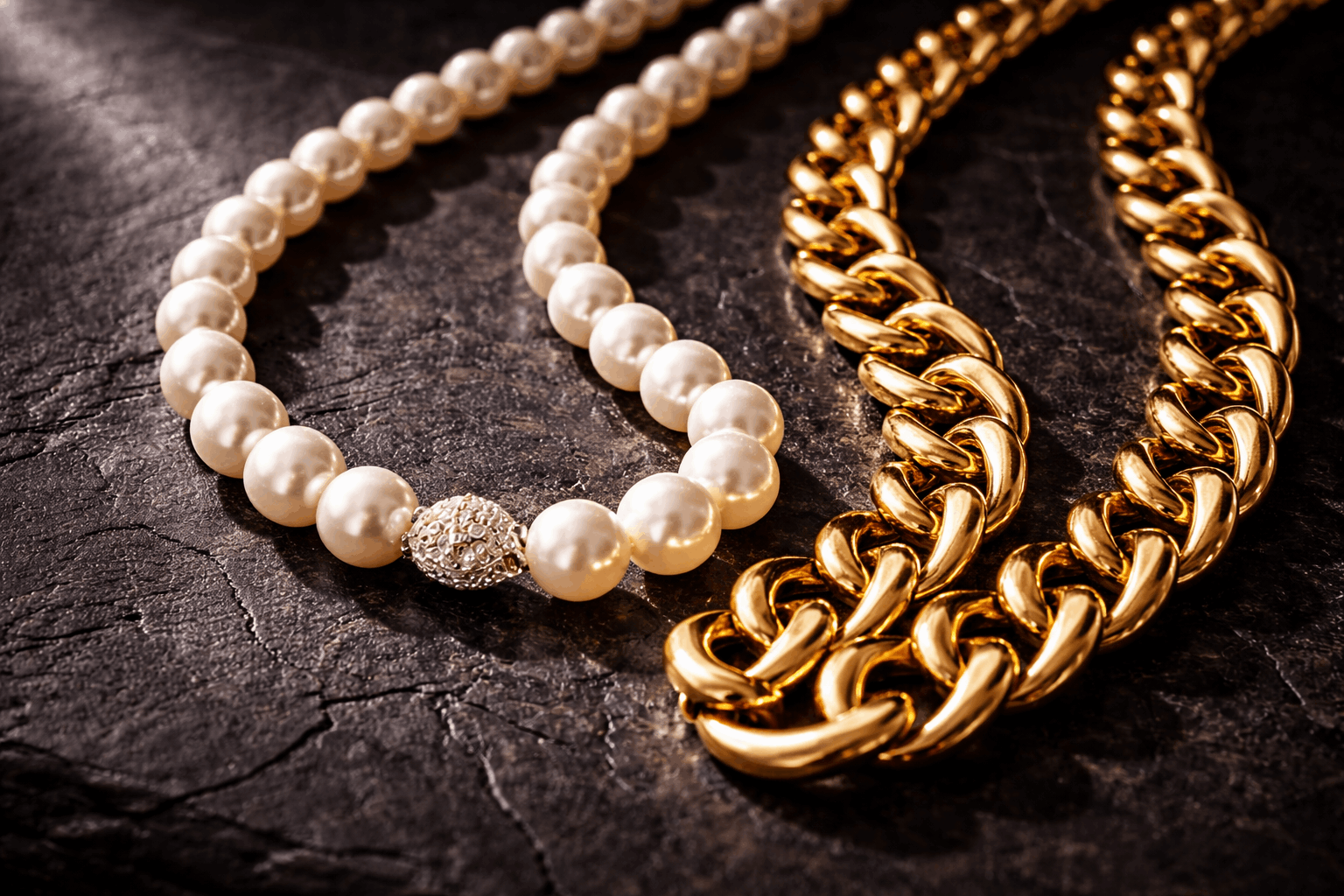 04. The Layered Pearl Necklace Trend Meets Metal