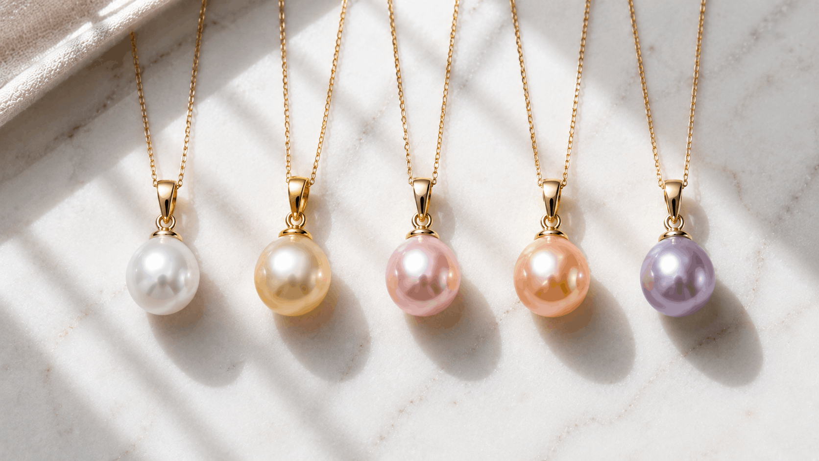 04. Couleurs des pendentifs en perle d’eau douce — Adapter au teint de peau
