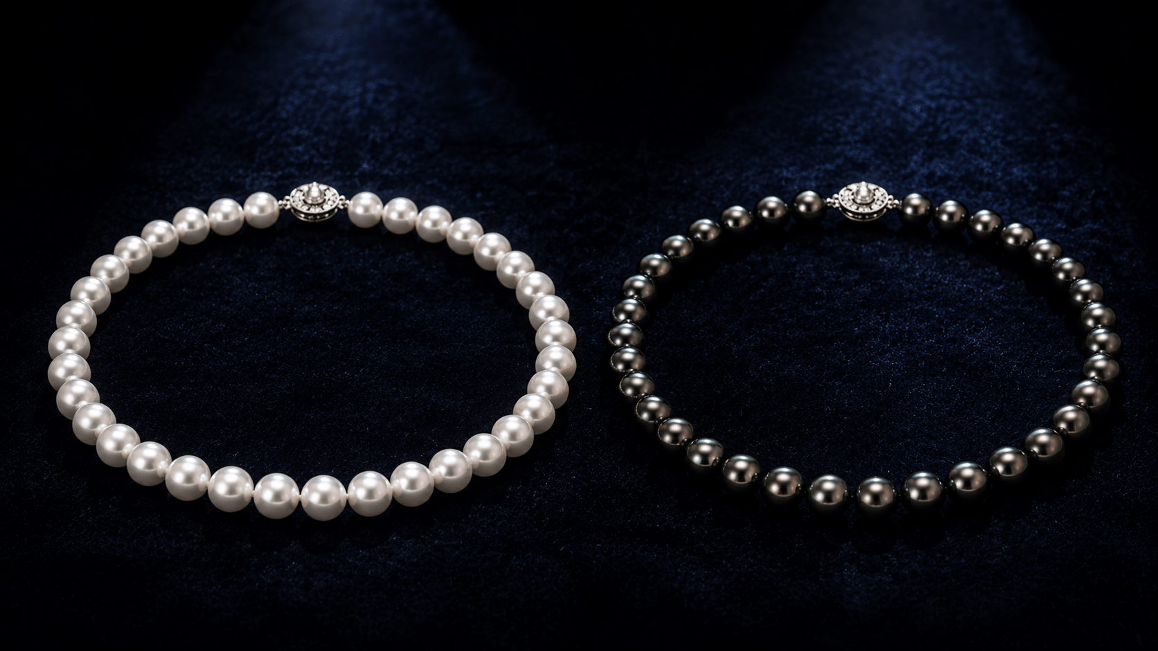 04. Colliers de perles Akoya blancs et noirs