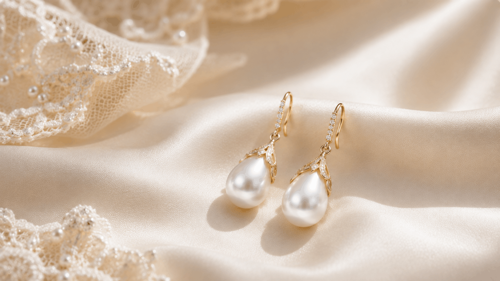 02. Boucles d’oreilles en perles pendantes pour le mariage — Pour la mariée qui veut plus