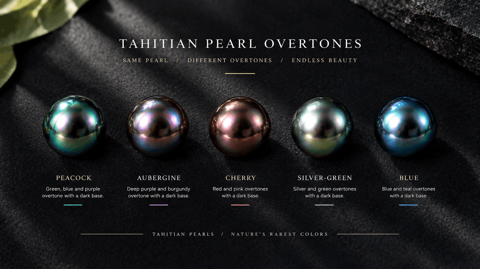01. Couleurs des bijoux en perles de Tahiti — Le spectre complet des overtones