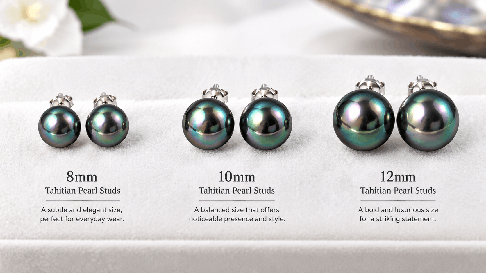 03. Tailles des boucles d’oreilles en perles de Tahiti — Trouver la bonne échelle