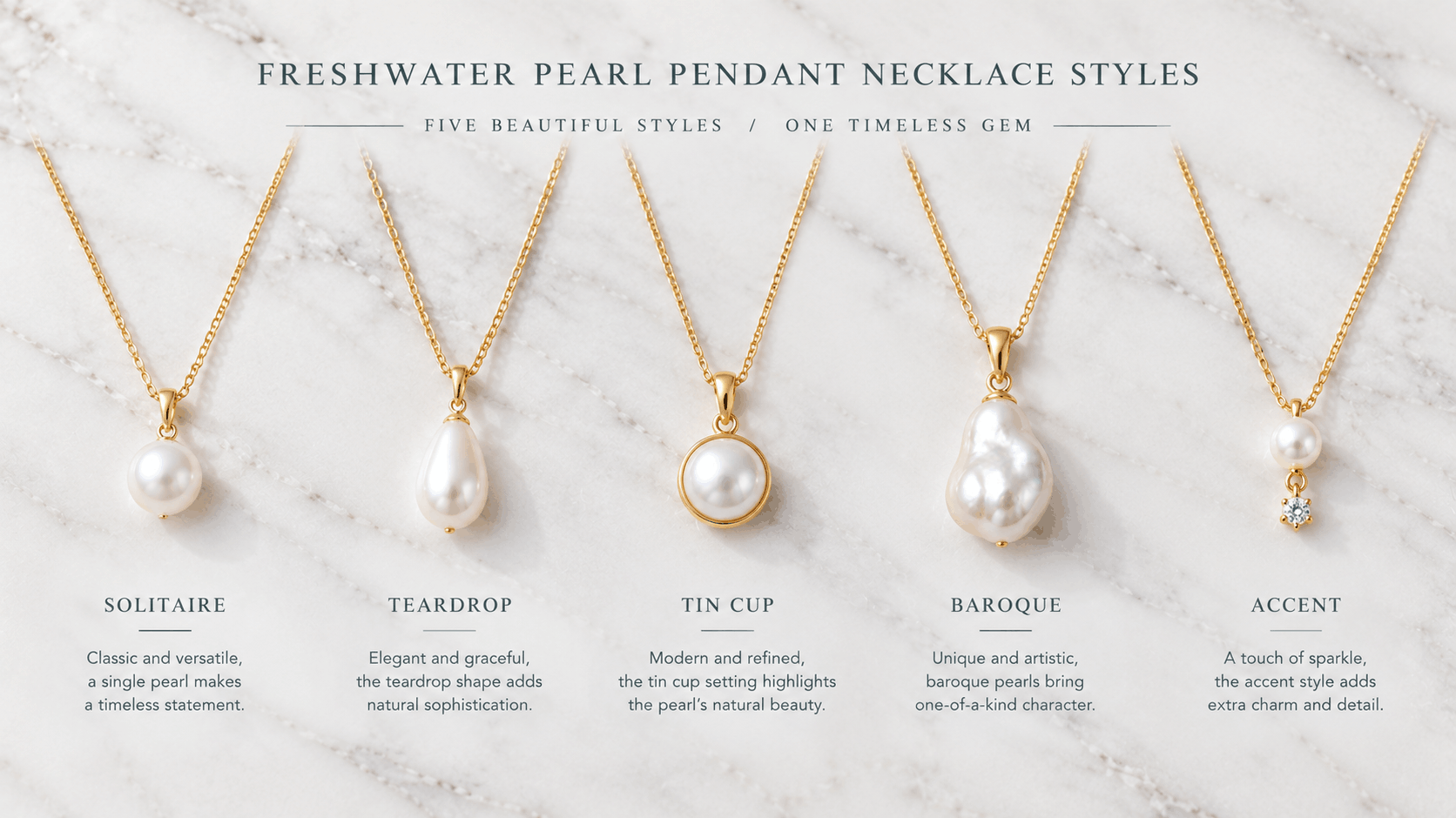 02. Styles de colliers pendentifs en perle d'eau douce