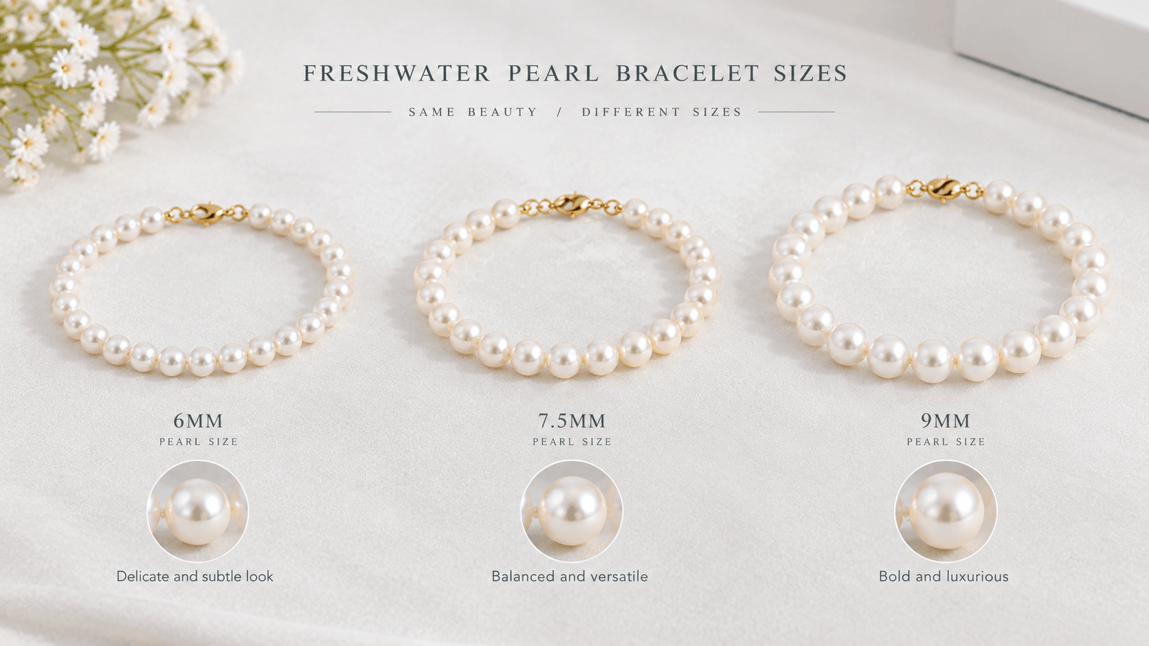03. Choisir la bonne taille de bracelet de perles d’eau douce