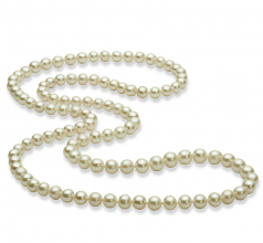 30 pouces Blanc 6-7mm AA-qualité perles d'eau douce -Collier de perles