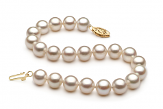 Blanc 7.5-8.5mm AA-qualité perles d'eau douce -Bracelet de perles