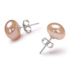 Rose 9-10mm AA-qualité perles d'eau douce-Boucles d'oreilles en perles