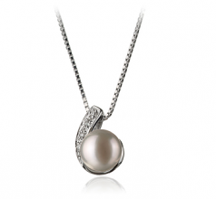 Claudia Blanc 7-8mm AA-qualité perles d'eau douce 925/1000 Argent-pendentif en perles