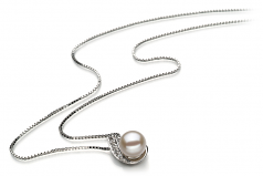Claudia Blanc 7-8mm AA-qualité perles d'eau douce 925/1000 Argent-pendentif en perles