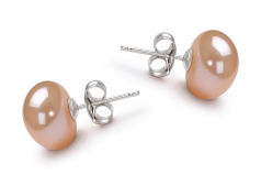 Rose 9-10mm AA-qualité perles d'eau douce-Boucles d'oreilles en perles