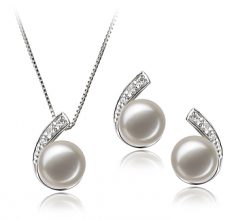 Claudia Blanc 7-8mm AA-qualité perles d'eau douce 925/1000 Argent-un set en perles