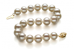 Blanc 8.5-9mm AA-qualité perles d'eau douce Rempli D'or-Bracelet de perles