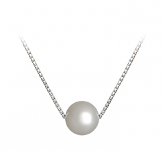 Madison Blanc 8-9mm AA-qualité perles d'eau douce 925/1000 Argent-pendentif en perles