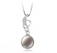Naomi Blanc 9-10mm AA-qualité perles d'eau douce 925/1000 Argent-pendentif en perles