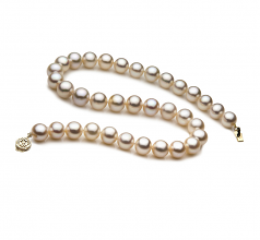 Blanc 10.5-11.5mm AAA-qualité perles d'eau douce Rempli D'or-Collier de perles