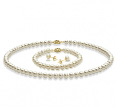 Blanc 5-6mm AAA-qualité perles d'eau douce -un set en perles