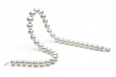 Blanc 11-14mm AAA+-qualité des Mers du Sud 585/1000 Or Blanc-Collier de perles