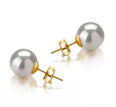 Blanc 10-11mm AAA-qualité des Mers du Sud-Boucles d'oreilles en perles