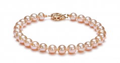 Rose 6-7mm AAA-qualité perles d'eau douce Rempli D'or-un set en perles