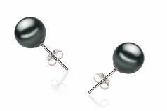 Noir 9-10mm AAA-qualité de Tahiti-Boucles d'oreilles en perles