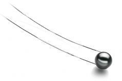 Kristine Noir 10-11mm AA-qualité de Tahiti 585/1000 Or Blanc-pendentif en perles