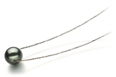 Kristine Noir 12-13mm AA-qualité de Tahiti 585/1000 Or Blanc-pendentif en perles