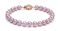 Lavande 6-6.5mm AAA-qualité perles d'eau douce Rempli D'or-un set en perles