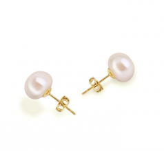 Blanc 8-9mm AAA-qualité perles d'eau douce-Boucles d'oreilles en perles