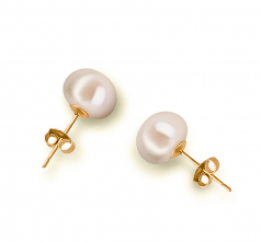 Blanc 8-9mm AAA-qualité perles d'eau douce-Boucles d'oreilles en perles