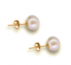 Blanc 8-9mm AAA-qualité perles d'eau douce-Boucles d'oreilles en perles