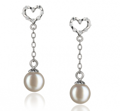 Hedda Blanc 6-7mm AAAA-qualité perles d'eau douce 925/1000 Argent-Boucles d'oreilles en perles