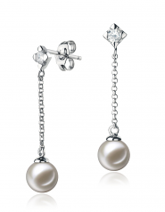 Ingrid Blanc 6-7mm AAAA-qualité perles d'eau douce 925/1000 Argent-Boucles d'oreilles en perles