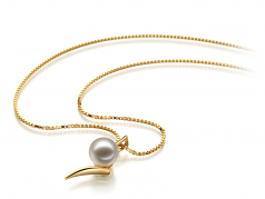 Abderrahim Blanc 6-7mm AAAA-qualité perles d'eau douce 585/1000 Or Jaune-pendentif en perles