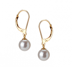 Marcella Blanc 7-8mm AAAA-qualité perles d'eau douce-Boucles d'oreilles en perles