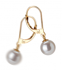 Marcella Blanc 7-8mm AAAA-qualité perles d'eau douce-Boucles d'oreilles en perles