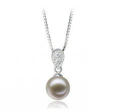 Daria Blanc 7-8mm AAAA-qualité perles d'eau douce 925/1000 Argent-pendentif en perles