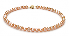 Rose 7-8mm AAA-qualité perles d'eau douce Rempli D'or-un set en perles