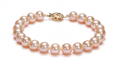 Rose 7-8mm AAA-qualité perles d'eau douce Rempli D'or-un set en perles