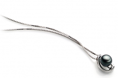 Amanda Noir 6-7mm AA-qualité Akoya du Japon 925/1000 Argent-pendentif en perles