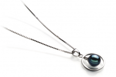 Trinité Noir 6-7mm AA-qualité Akoya du Japon 925/1000 Argent-pendentif en perles