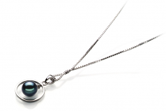 Trinité Noir 6-7mm AA-qualité Akoya du Japon 925/1000 Argent-pendentif en perles