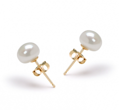 Blanc 6-7mm AAA-qualité perles d'eau douce-Boucles d'oreilles en perles