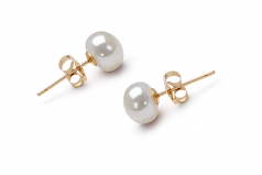 Blanc 6-7mm AAA-qualité perles d'eau douce-Boucles d'oreilles en perles