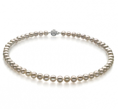 Bliss Blanc 6-7mm A-qualité perles d'eau douce 925/1000 Argent-Collier de perles