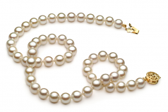 Blanc 6-7mm AA-qualité Akoya du Japon -Collier de perles