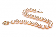 Rose 6-6.5mm AAAA-qualité perles d'eau douce Rempli D'or-Bracelet de perles