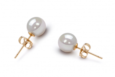 Blanc 6-7mm AA-qualité Akoya du Japon-Boucles d'oreilles en perles