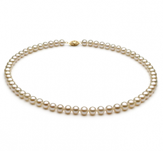Blanc 6-7mm AA-qualité perles d'eau douce -Collier de perles