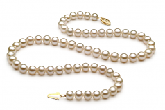 Blanc 6-7mm AA-qualité perles d'eau douce -Collier de perles